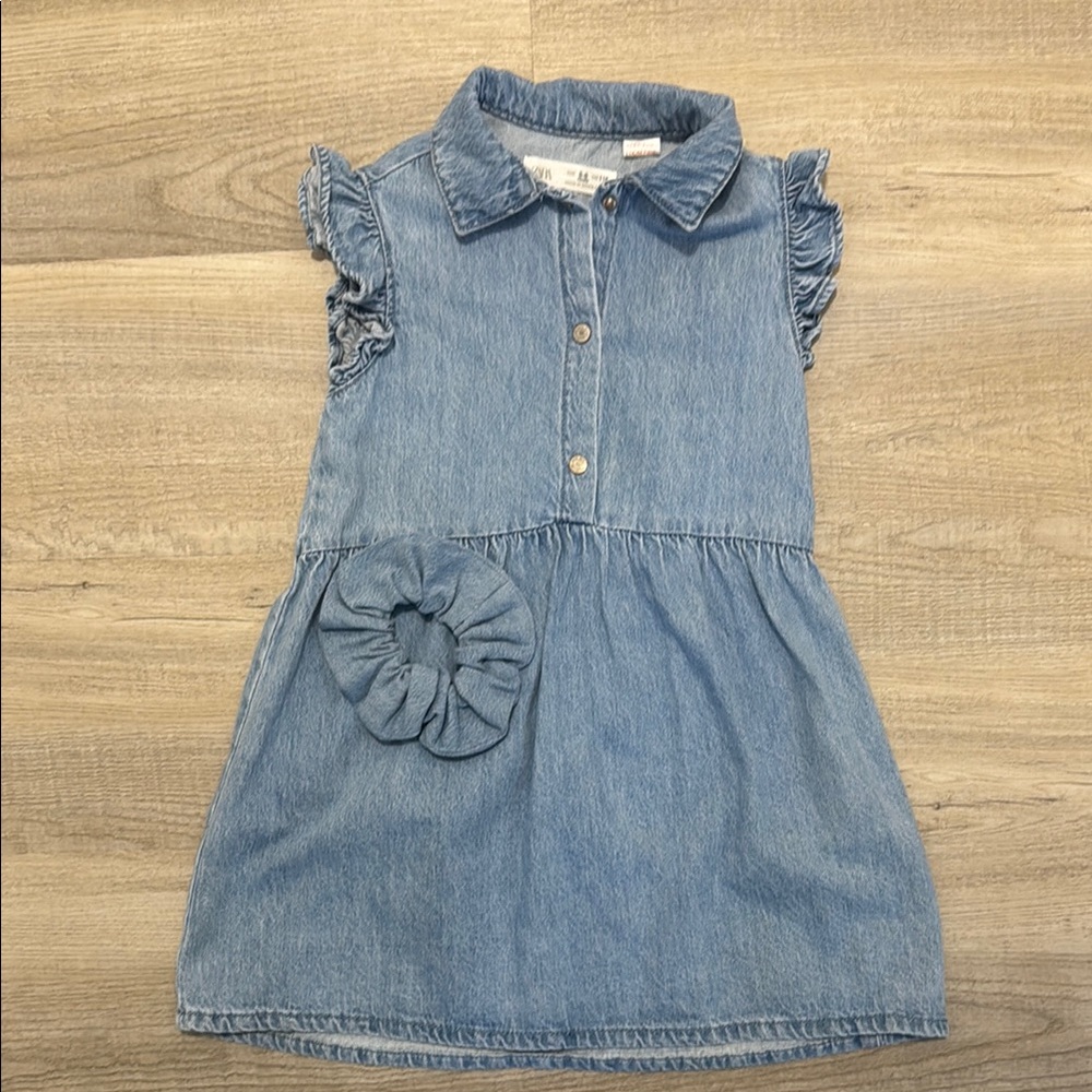 Denim Zara  Dress with Scrunchie